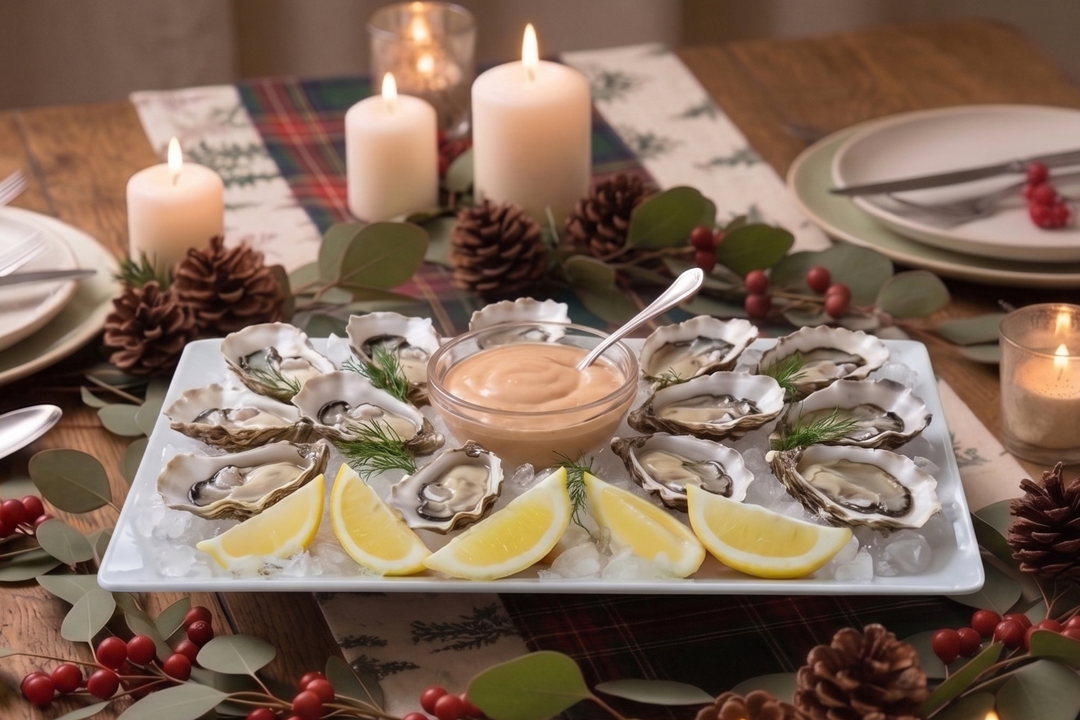 Fresh Oyster Platter with Mignonette Sauce