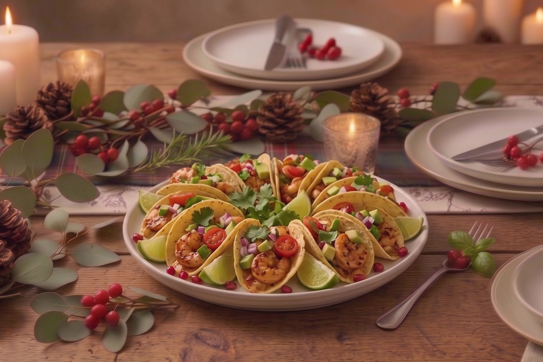 Prawn Tacos with Avocado Cream & Fresh Salsa